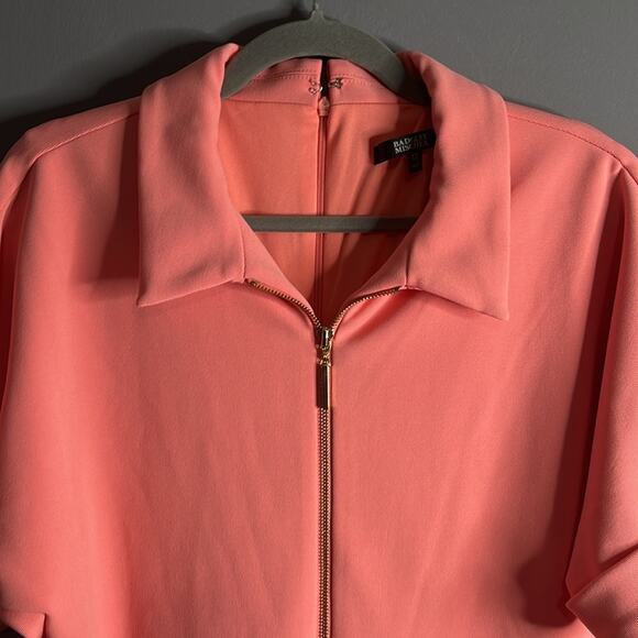 Badgley Mishka Pink Short Sleeve Dress With Exposed Zipper Size 12 - Picture 2 of 11